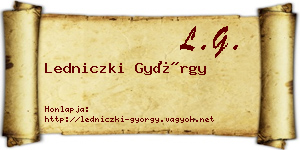 Ledniczki György névjegykártya